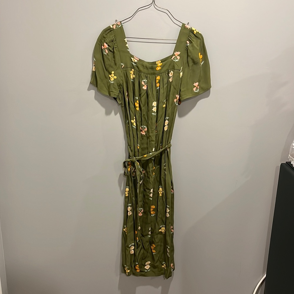 Floral Tie Waist MIDI Dress